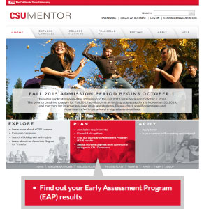 screenshot of CSU Mentor with link back to this site magnified in left, bottom corner